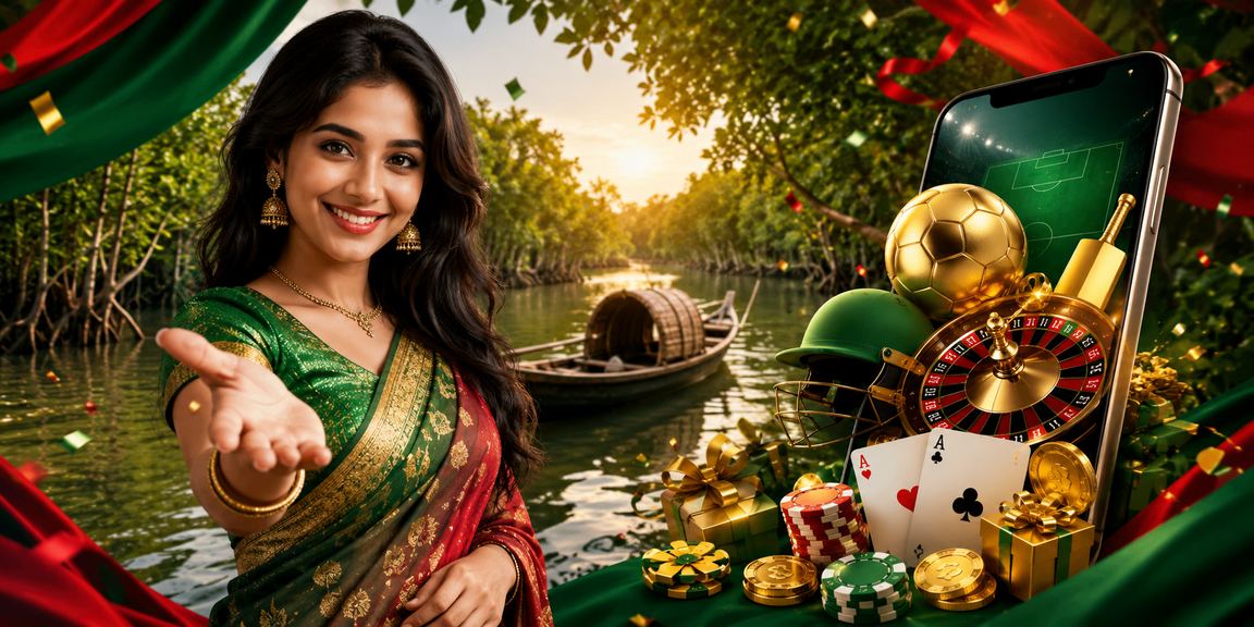 সুন্দরবনের পটভূমিতে ক্যাসিনো অ্যাপের ইন্টারফেস